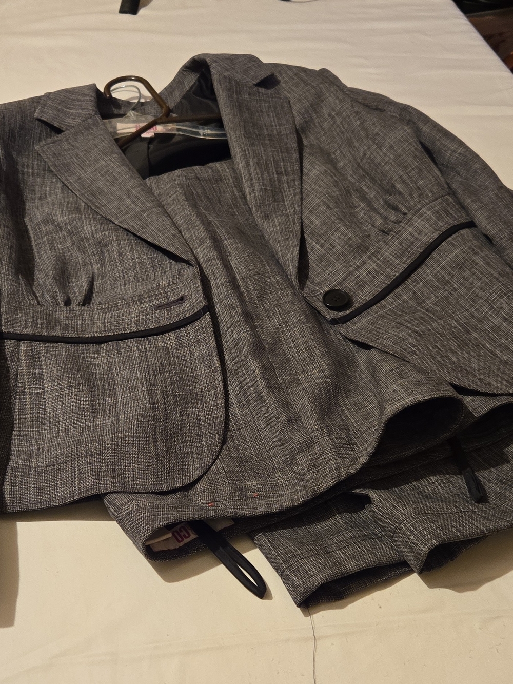 9&Co. Black Textured Womens Blazer with Black Trim And Mathing Pants